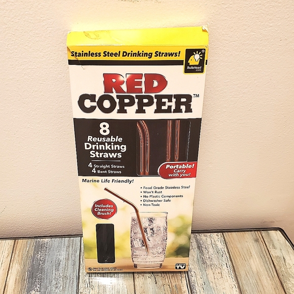 4 copper reusable straws - Picture 1 of 2